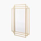 Gold Metal Art Deco Rectangular Wall Mirror