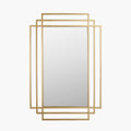 Gold Metal Art Deco Rectangular Wall Mirror