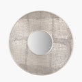 Antique Silver Metal Round Wall Mirror
