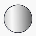 Black Metal Textured Edged Round Wall Mirror