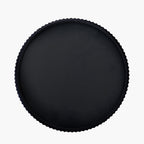 Black Metal Textured Edged Round Wall Mirror