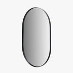Black Metal Slim Frame Oval Wall Mirror