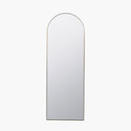 Brushed Gold Metal Slim Frame Arch Floor Mirror