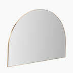Brushed Gold Metal Slim Frame Wide Arch Wall Mirror