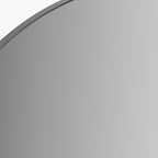 Black Metal Slim Frame Wide Arch Wall Mirror