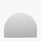 Brushed Silver Metal Slim Frame Wide Arch Wall Mirror