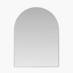 Brushed Gold Metal Slim Frame Tall Arch Wall Mirror