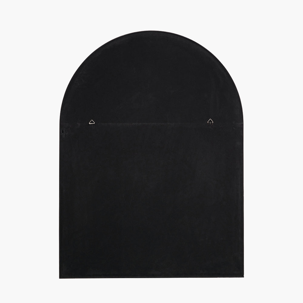 Black Metal Slim Frame Tall Arch Wall Mirror