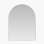 Brushed Silver Metal Slim Frame Tall Arch Wall Mirror