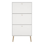 Cumbria Shoe Cabinet 3 Flip Down Doors White