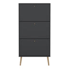 Cumbria Shoe Cabinet 3 Flip Down Doors Dark Grey
