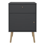 Cumbria Nightstand 1 Door + 1 Drawer Dark Grey