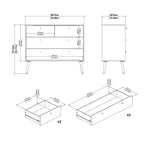 Cumbria Chest 2 + 2 Drawers White