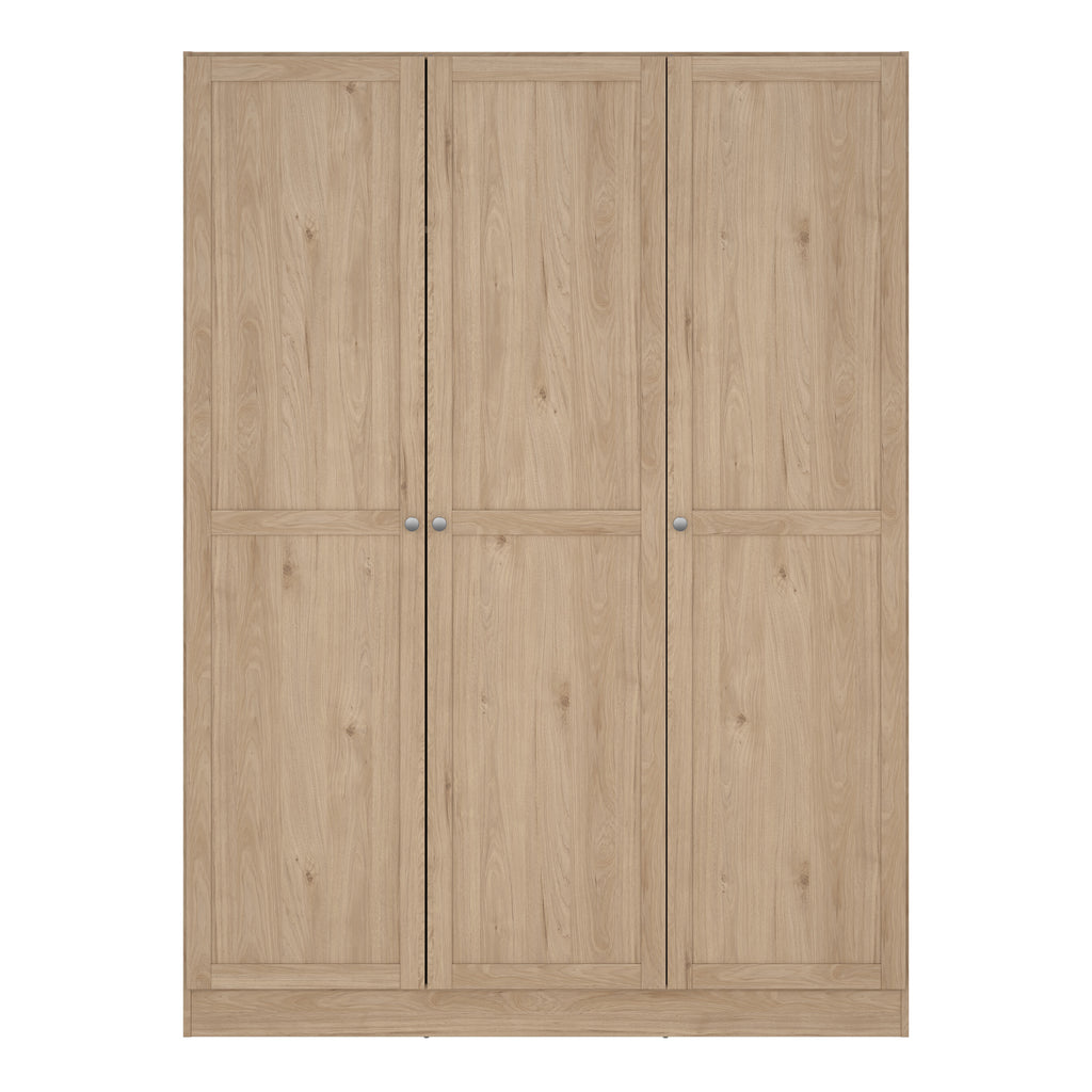 Brande Wardrobe with 3 Frame Doors in Jackson Hickory Oak