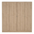 Brande Wardrobe with 4 Frame Doors in Jackson Hickory Oak