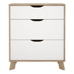 Ikast Chest 3 Drawers in Jackson Hickory and White