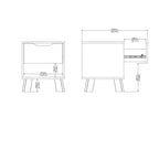 Ikast Nightstand 1 Drawer in Jackson Hickory and White