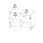 Ikast Sideboard 2 Doors + 1 Drawer in Jackson Hickory and White