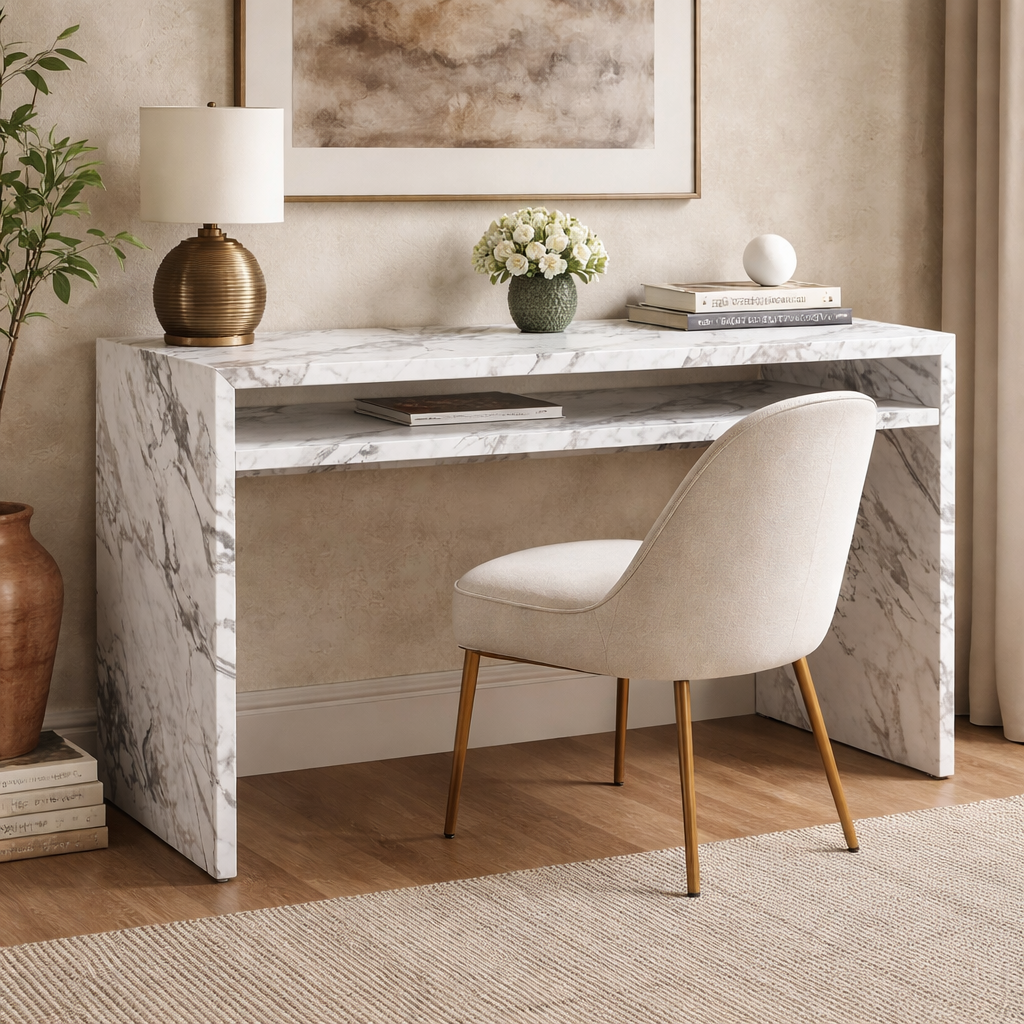 Raffles Calacatta Dressing Table Console Desk