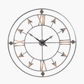Graphite and Gold Metal Round Wall Clock Large