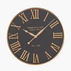 Antique Gold and Black Metal Wall Clock