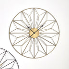 Gold Metal Geo Design Round Wall Clock