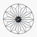 Black Metal Geo Design Round Wall Clock