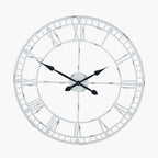 Antique Grey Metal Round Wall Clock Large