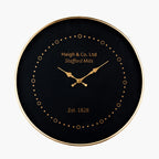 Black Face and Antique Brass Metal Wall Clock