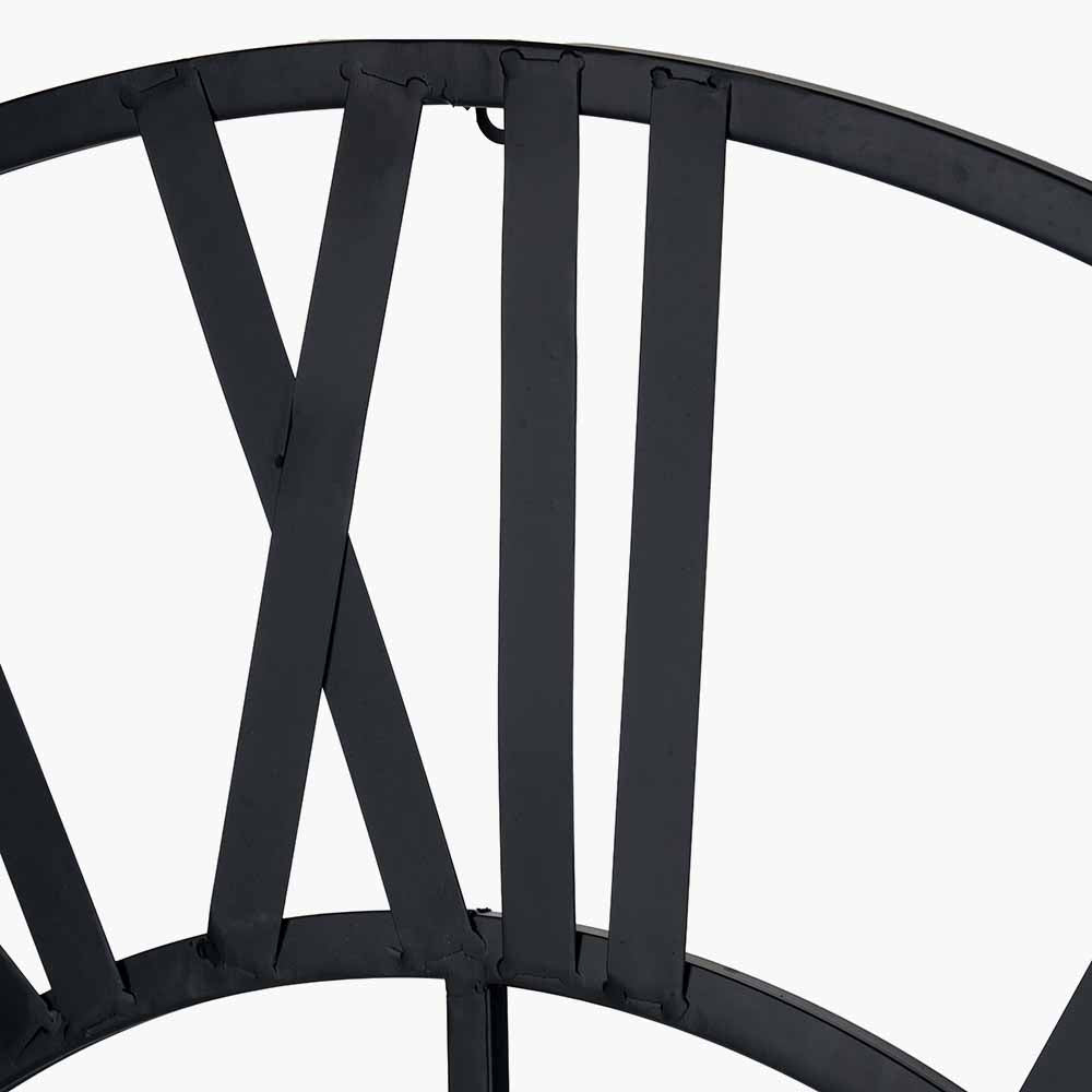 Black Metal Large Round Wall Clock
