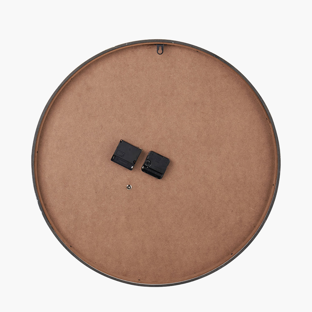 Black and Champagne Gold Wood Working Cog Wall Clock