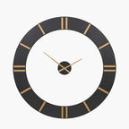 Black and Gold 2 Piece Open Wall Clock