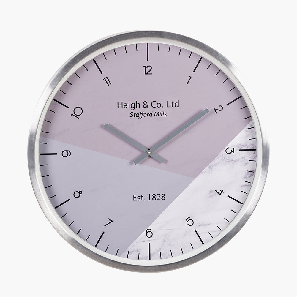 Silver Metal Printed Face Wall Clock
