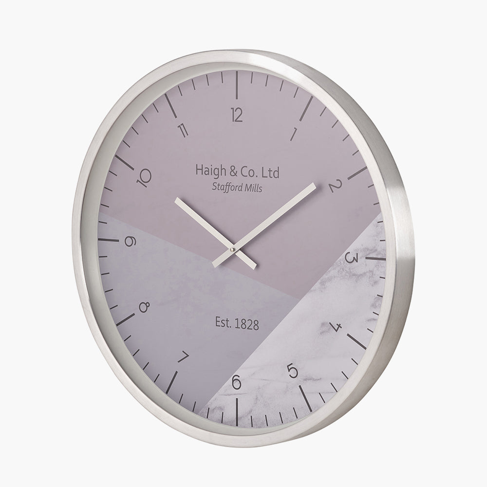 Silver Metal Printed Face Wall Clock