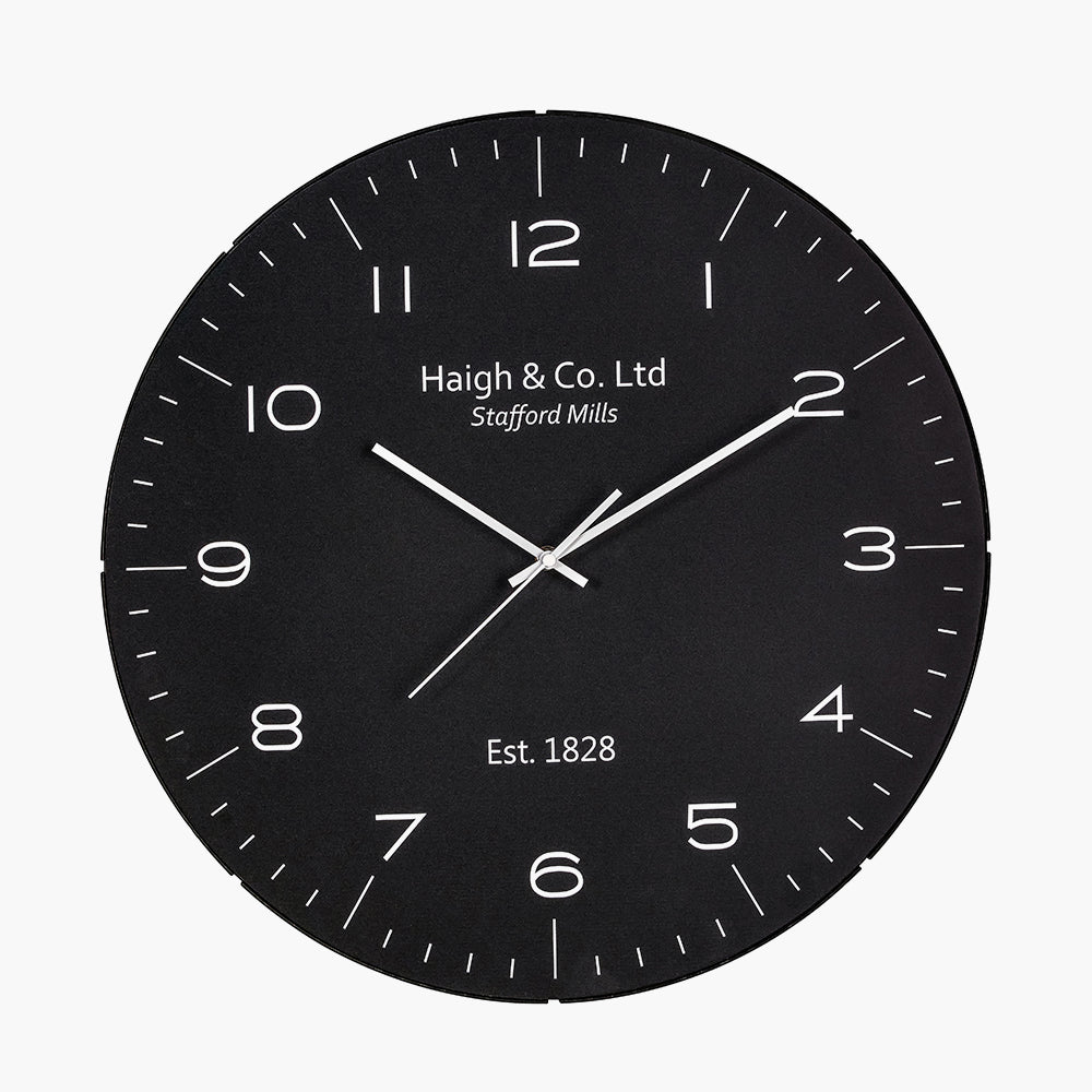 Black and Silver Dome Glass Wall Clock