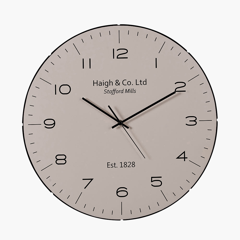 Cream and Black Dome Glass Wall Clock