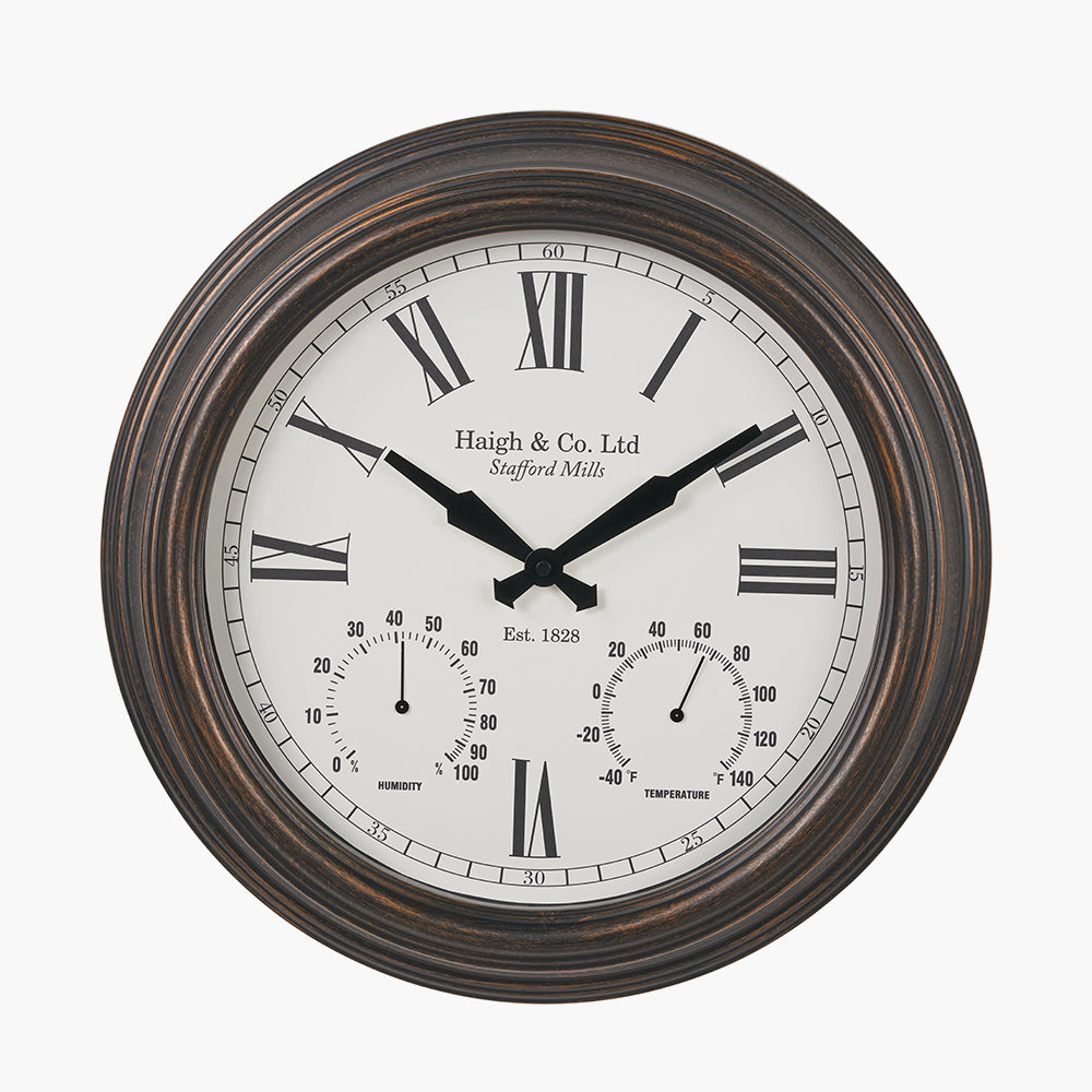 Antique Bronze Effect Indoor Outdoor Wall Clock