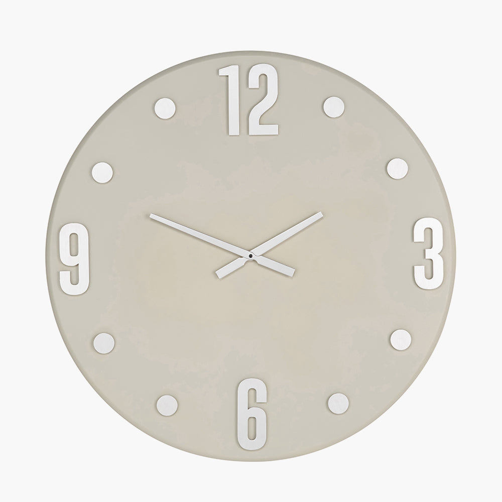 Cool Grey and Silver Metal Retro Wall Clock