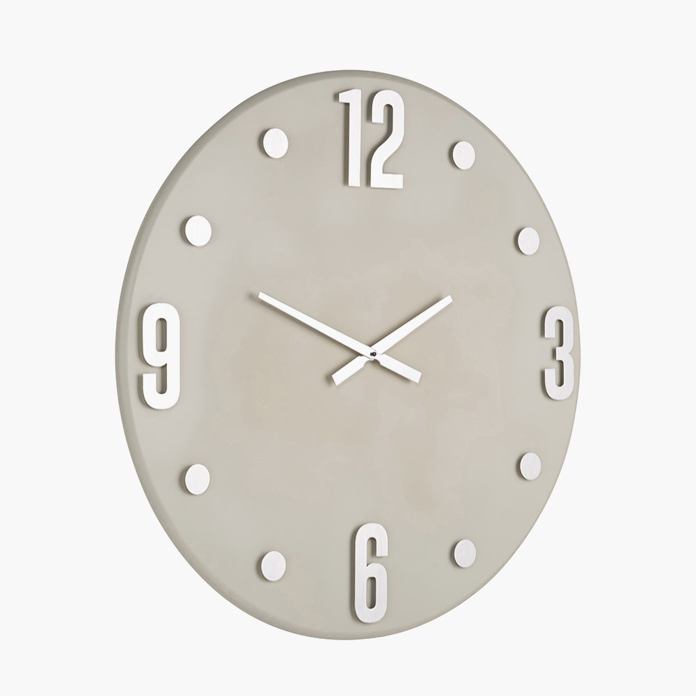 Cool Grey and Silver Metal Retro Wall Clock