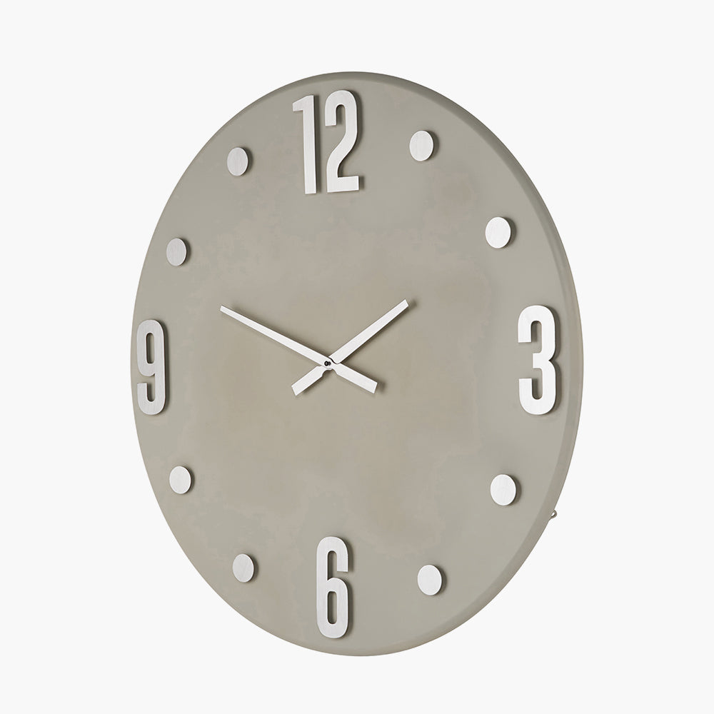 Cool Grey and Silver Metal Retro Wall Clock