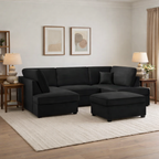 Carnaby Sofa Plush Black U Shape Corner Morgan | Malvern | Somerford | Calix | Euphoria | Plush Style