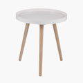 Halston Blush Wood Veneer and Natural Pine Wood Side Table