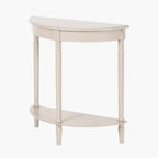 Heritage Putty Pine Wood Half Moon Console Table