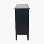 Chelmsford Satin Black Pine Wood 4 Drawer Unit