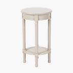 Heritage Putty Pine Wood Round Accent Table
