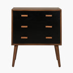 Klee Black Pine Wood 3 Drawer Unit