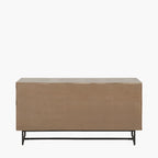 Marca Sand Wash Acacia Wood and Black Metal 3 Door Sideboard