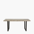 Marca Sand Wash Acacia Wood and Black Metal Dining Table