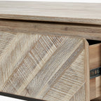 Marca Sand Wash Acacia Wood and Black Metal 2 Drawer Coffee Table