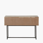 Marca Sand Wash Acacia Wood and Black Metal 1 Drawer Console Table